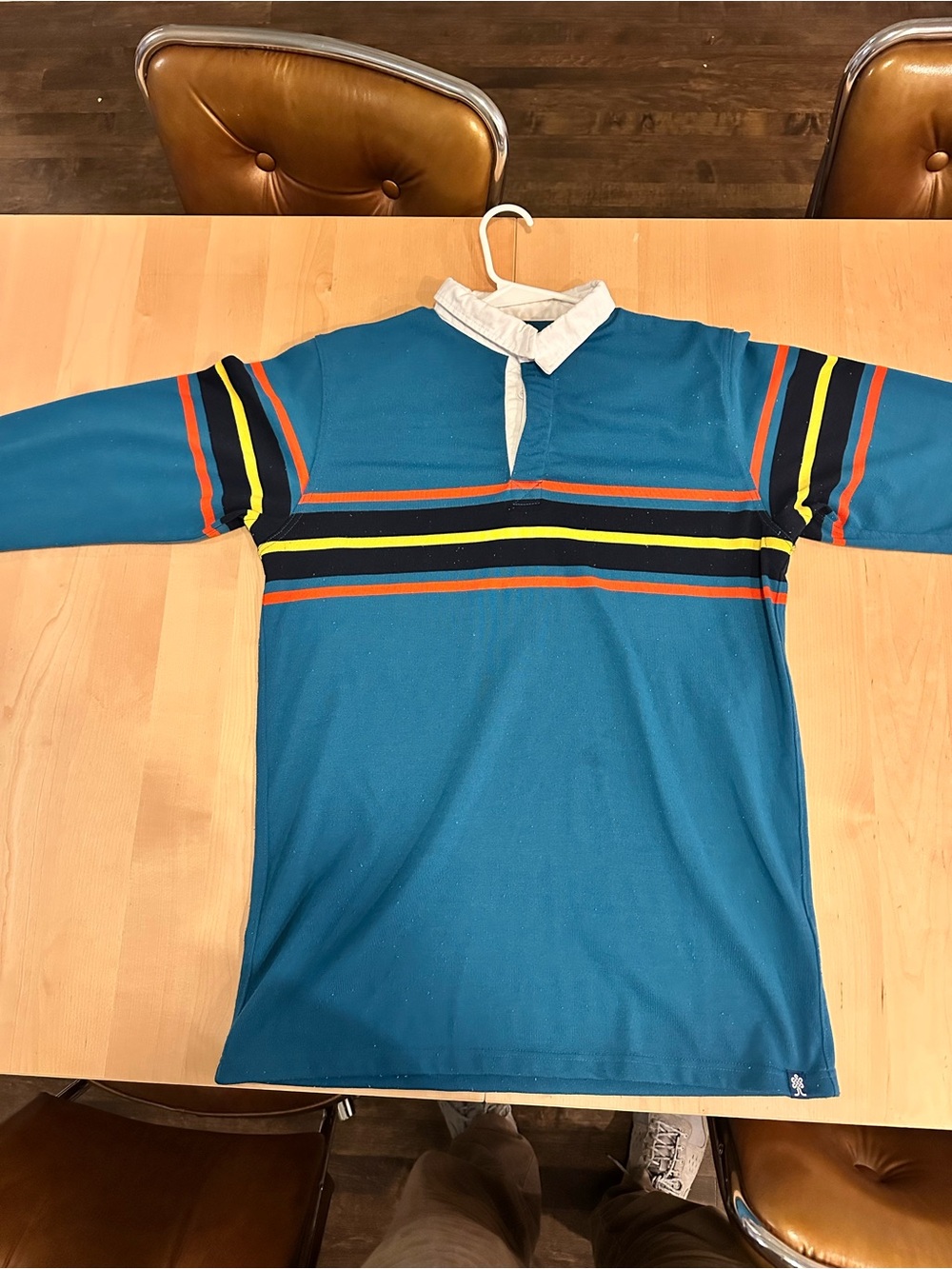 Withernot Men's L Blue Striped Rugby Shirt